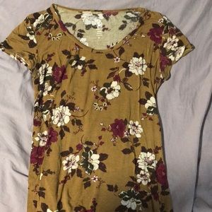 floral mustard t-shirt